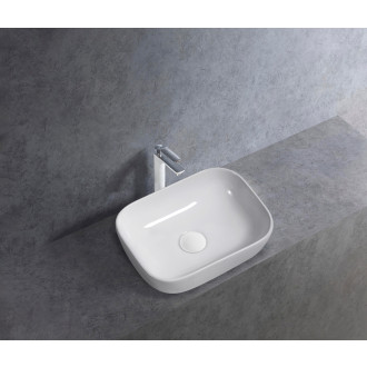 CERANO - Umyvadlo keramické Carlo - na desku - bílá lesklá - 36x25 cm