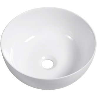 CERANO - Umyvadlo keramické Elio - na desku - bílá lesklá - Ø 36 cm