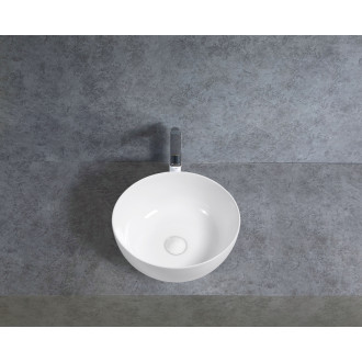 CERANO - Umyvadlo keramické Elio - na desku - bílá lesklá - Ø 36 cm