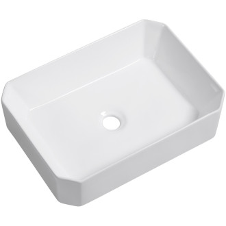 CERANO - Umyvadlo keramické Liberto - na desku - bílá lesklá - 50x36,5 cm