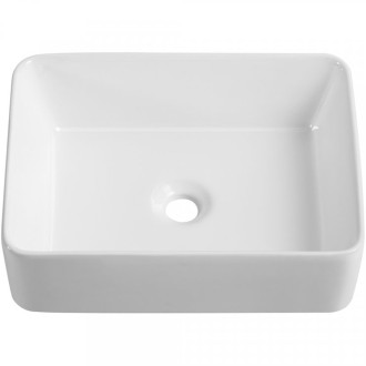 CERANO - Umyvadlo keramické Lorenzo - na desku - bílá lesklá - 48x37 cm