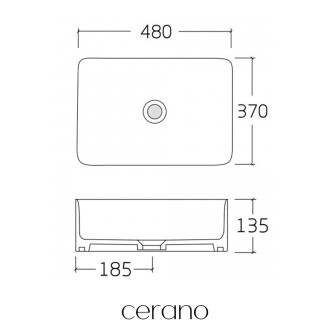 CERANO - Umyvadlo keramické Lorenzo - na desku - bílá lesklá - 48x37 cm