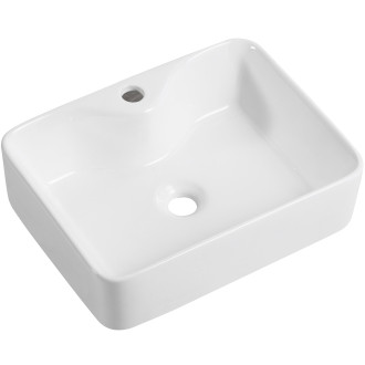 CERANO - Umyvadlo keramické Lorenzo - na desku - bílá lesklá - 49x38 cm