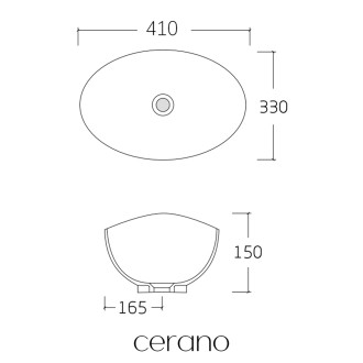 CERANO - Umyvadlo keramické Marbelo - na desku - mramor - 41x33 cm
