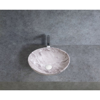 CERANO - Umyvadlo keramické Marbelo - na desku - mramor - 41x33 cm