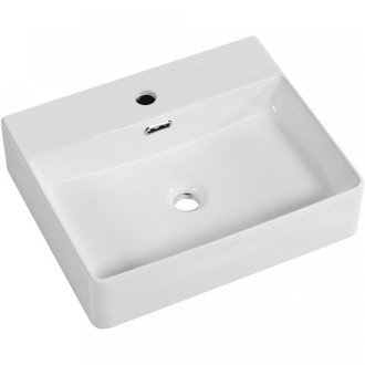 CERANO - Umyvadlo keramické - nástěnné i na desku - Peno - bílá lesklá - 50x42 cm