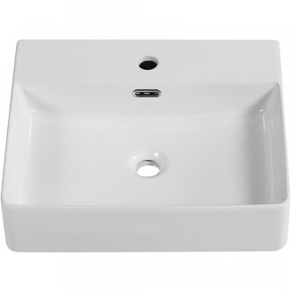 CERANO - Umyvadlo keramické Peno - nástěnné - bílá lesklá - 50x42 cm