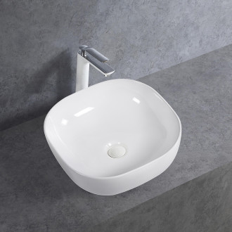 CERANO - Umyvadlo keramické Sano - na desku - bílá lesklá - 42,5x42,5 cm