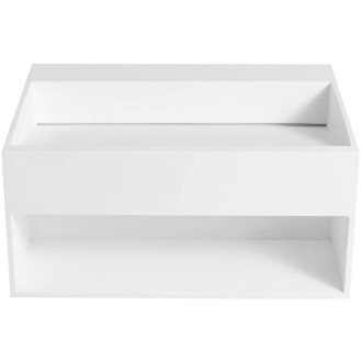 CERANO - Umyvadlo z litého mramoru Domio - nástěnné - bílá matná - 60x46 cm