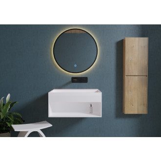 CERANO - Umyvadlo z litého mramoru Domio - nástěnné - bílá matná - 60x46 cm