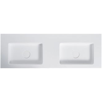 CERANO - Umyvadlo z litého mramoru Geminia - nástěnné - bílá matná - 163x45 cm