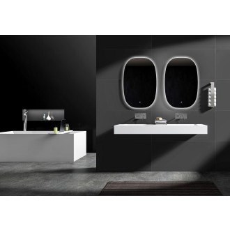 CERANO - Umyvadlo z litého mramoru Geminia - nástěnné - bílá matná - 163x45 cm