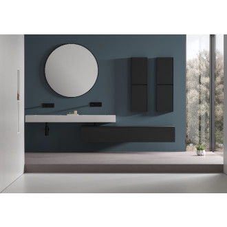 CERANO - Umyvadlo z litého mramoru Geminia - nástěnné - bílá matná - 163x45 cm