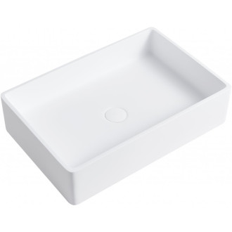 CERANO - Umyvadlo z litého mramoru Lacerta - na desku - bílá matná - 60x40 cm