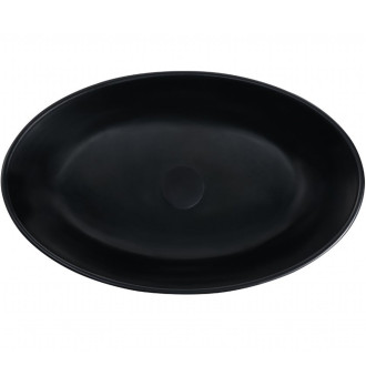 CERANO - Umyvadlo z litého mramoru Luna - na desku - černá matná - 52,8x30,9 cm