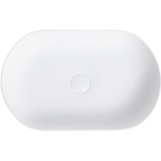 CERANO - Umyvadlo z litého mramoru Lyra - na desku - bílá matná - 54x34 cm