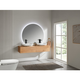 CERANO - Umyvadlo z litého mramoru Lyra - na desku - bílá matná - 54x34 cm