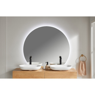 CERANO - Umyvadlo z litého mramoru Lyra - na desku - bílá matná - 54x34 cm