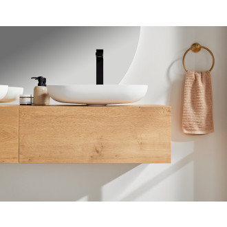 CERANO - Umyvadlo z litého mramoru Lyra - na desku - bílá matná - 54x34 cm