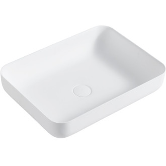 CERANO - Umyvadlo z litého mramoru Ora - na desku - bílá matná - 54x36 cm