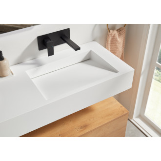 CERANO - Umyvadlo z litého mramoru Piano - nástěnné - bílá matná - 153x44 cm