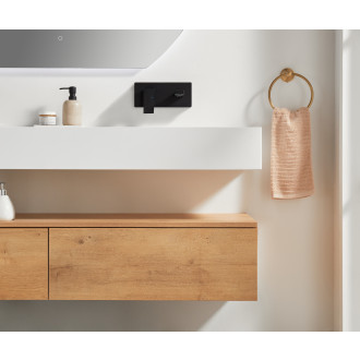 CERANO - Umyvadlo z litého mramoru Piano - nástěnné - bílá matná - 153x44 cm