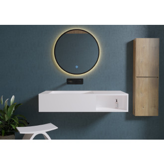 CERANO - Umyvadlo z litého mramoru Semio - nástěnné - bílá matná - 100x46 cm