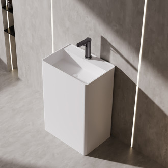 CERANO - Umyvadlo z litého mramoru Trevio - volně stojící - bílá matná - 60x91 cm