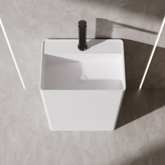 CERANO - Umyvadlo z litého mramoru Trevio - volně stojící - bílá matná - 60x91 cm