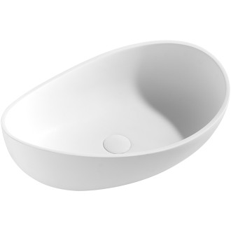 CERANO - Umyvadlo z litého mramoru Valentino - na desku - bílá matná - 60x37 cm