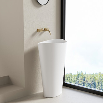 CERANO - Umyvadlo z litého mramoru Valeo - volně stojící - bílá matná - 60x90 cm