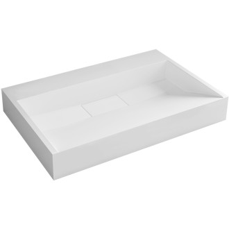 CERANO - Umyvadlo z litého mramoru Vita - nástěnné i na desku - bílá lesklá - 60x37 cm