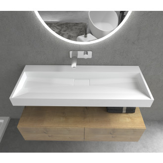 CERANO - Umyvadlo z litého mramoru Vita - nástěnné i na desku - bílá matná - 100x46 cm