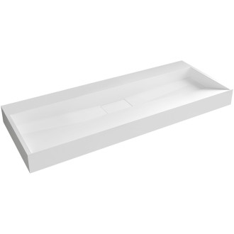 CERANO - Umyvadlo z litého mramoru Vita - nástěnné i na desku - bílá matná - 120x46 cm