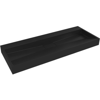 CERANO - Umyvadlo z litého mramoru Vita - nástěnné i na desku - černá matná - 100x46 cm