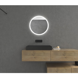 CERANO - Umyvadlo z litého mramoru Vita - nástěnné i na desku - černá matná - 70x46 cm