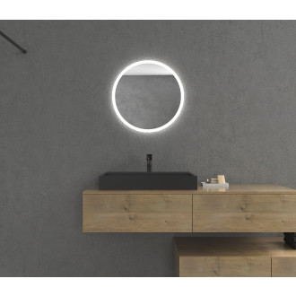 CERANO - Umyvadlo z litého mramoru Vita - nástěnné i na desku - otvor pro baterii - černá matná - 60x37 cm