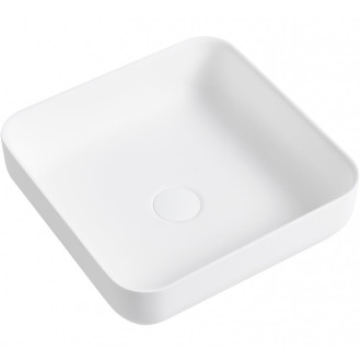 CERANO - Umyvadlo z litého mramoru Viva - na desku - bílá matná - 40x40 cm