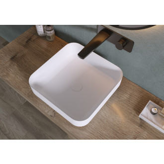 CERANO - Umyvadlo z litého mramoru Viva - na desku - bílá matná - 40x40 cm