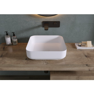 CERANO - Umyvadlo z litého mramoru Viva - na desku - bílá matná - 40x40 cm