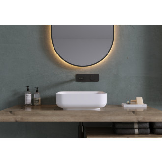 CERANO - Umyvadlo z litého mramoru Viva - na desku - bílá matná - 40x40 cm