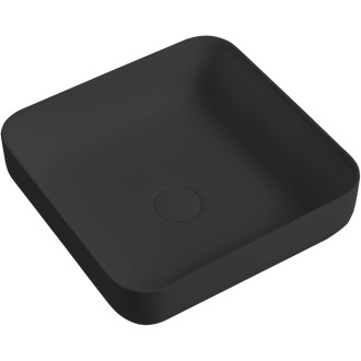 CERANO - Umyvadlo z litého mramoru Viva - na desku - černá matná - 40x40 cm