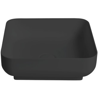 CERANO - Umyvadlo z litého mramoru Viva - na desku - černá matná - 40x40 cm