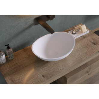 CERANO - Umyvadlo z litého mramoru Zara - na desku - bílá matná - 42x34 cm