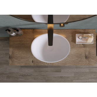 CERANO - Umyvadlo z litého mramoru Zara - na desku - bílá matná - 42x34 cm