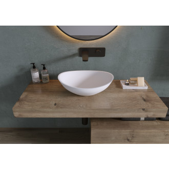 CERANO - Umyvadlo z litého mramoru Zara - na desku - bílá matná - 42x34 cm