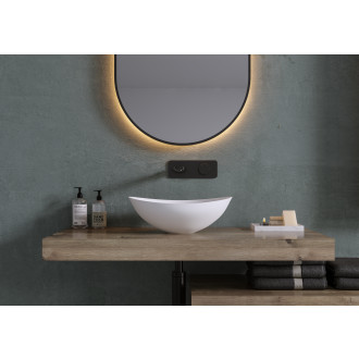 CERANO - Umyvadlo z litého mramoru Zara - na desku - bílá matná - 42x34 cm