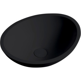 CERANO - Umyvadlo z litého mramoru Zara - na desku - černá matná - 42x34 cm
