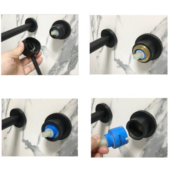 CERANO - Umyvadlová podomítková  baterie Tiziana - box - černá matná