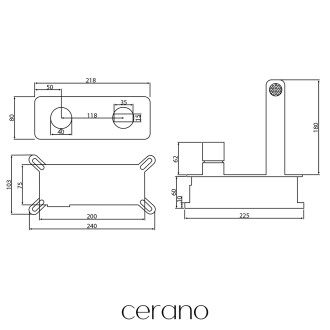 CERANO - Umyvadlová podomítková baterie Gina - box - černá matná